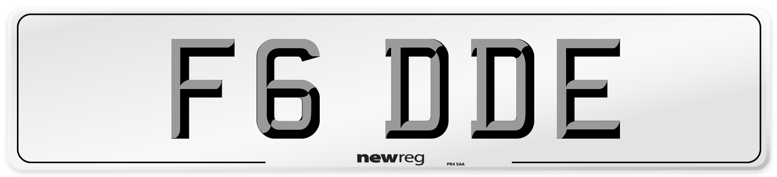 F6 DDE Number Plate from New Reg